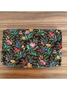 VAGABOND Lined Cosmetic Travel Bag England Floral Cottagecore Travel Vacation